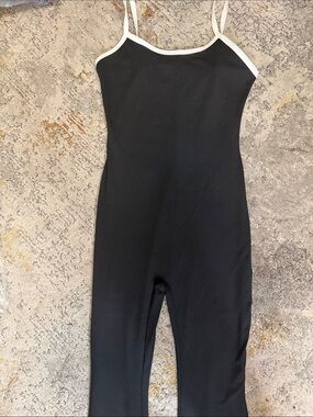 Black Girls' One-Piece Jumpsuit with White Trim